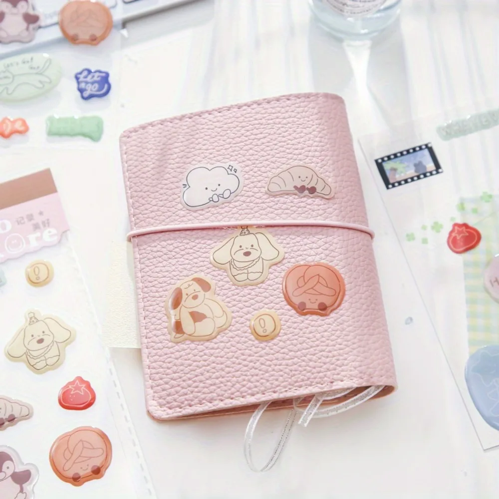 60 قطعة من 4 ملصقات حساب إيبوكسي مسطحة على الطراز الكوري اللطيف، مواد تزيين كتيب اليد DIY ملصقات بطاقات goo #3