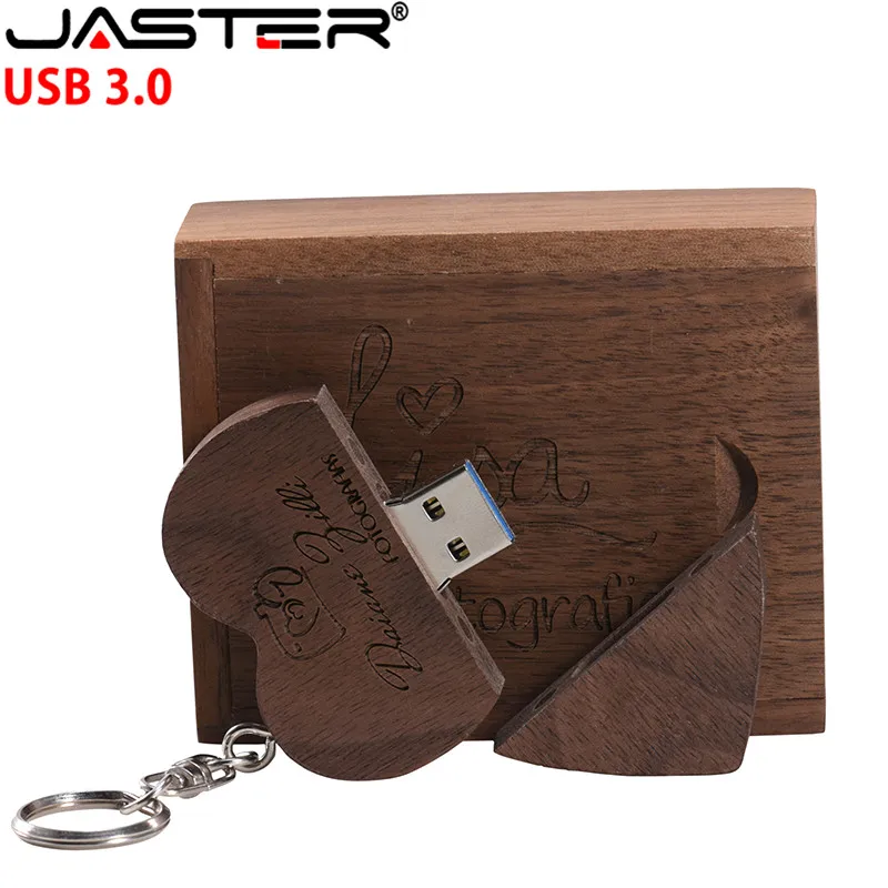 JASTER heart shape usb3.0 packing box USB flash drive pendrive 4GB 16GB 32GB 64GB 128 photography gift customizable free LOGO