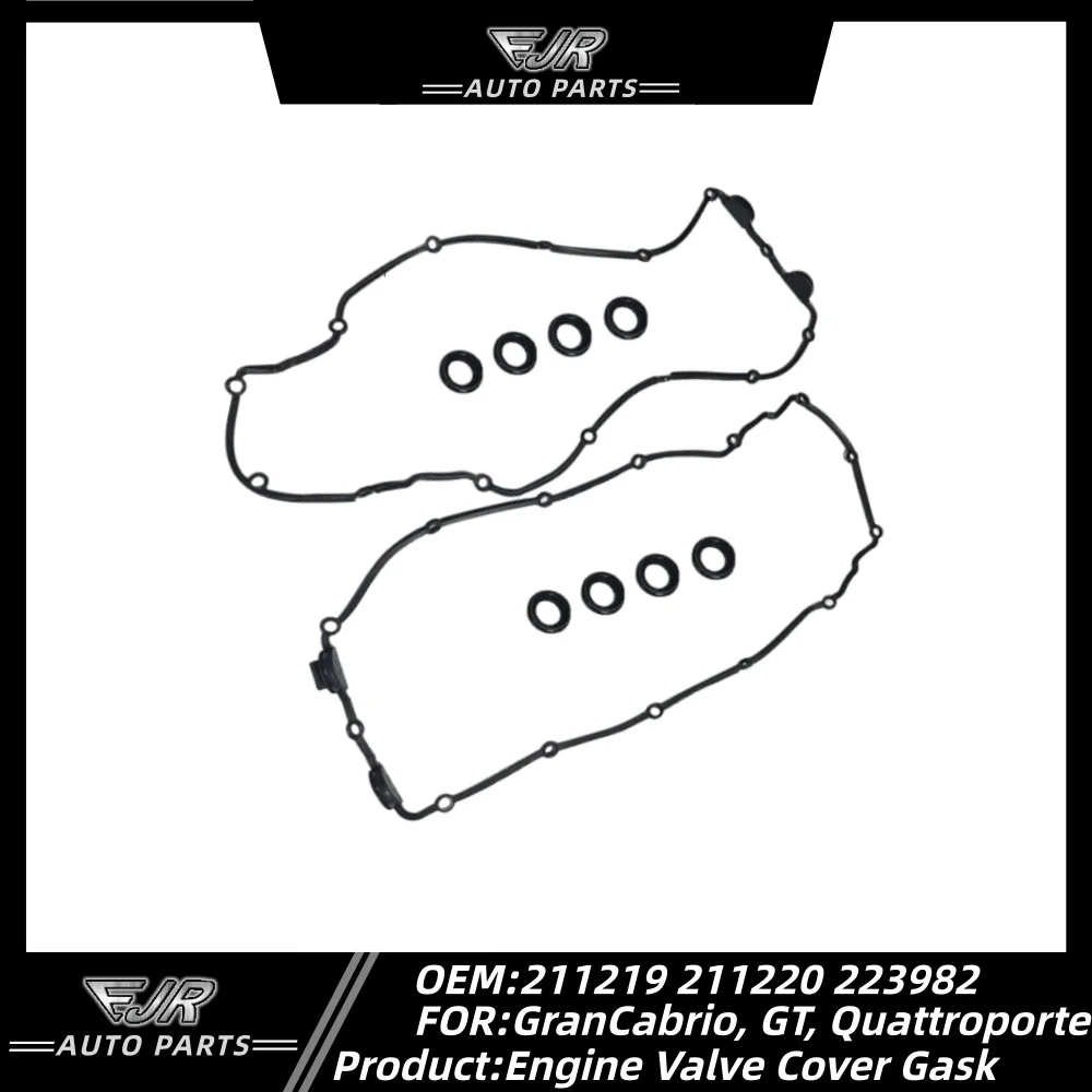 Engine Valve Cover Gasket Set Compatible with Maserati GranCabrio GranTurismo, Quattroporte 264986 264987 211219 211220 223982