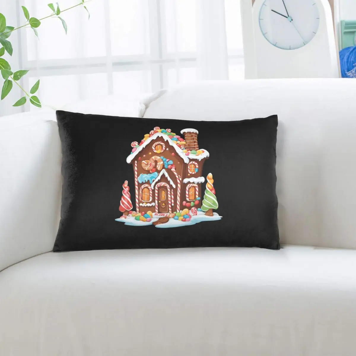 Whimsical Gingerbread House Full Of Joy Rectangle Pillowcase Cushion Cover Decor Bedroom Bed Home Comfort Throw Pillow