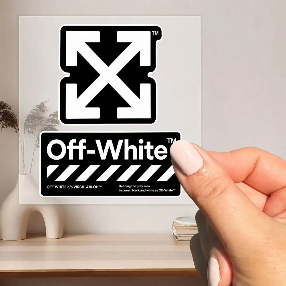 O-ff-W-hite Waterproof stickers for decorating car windows motorcycles and computers.