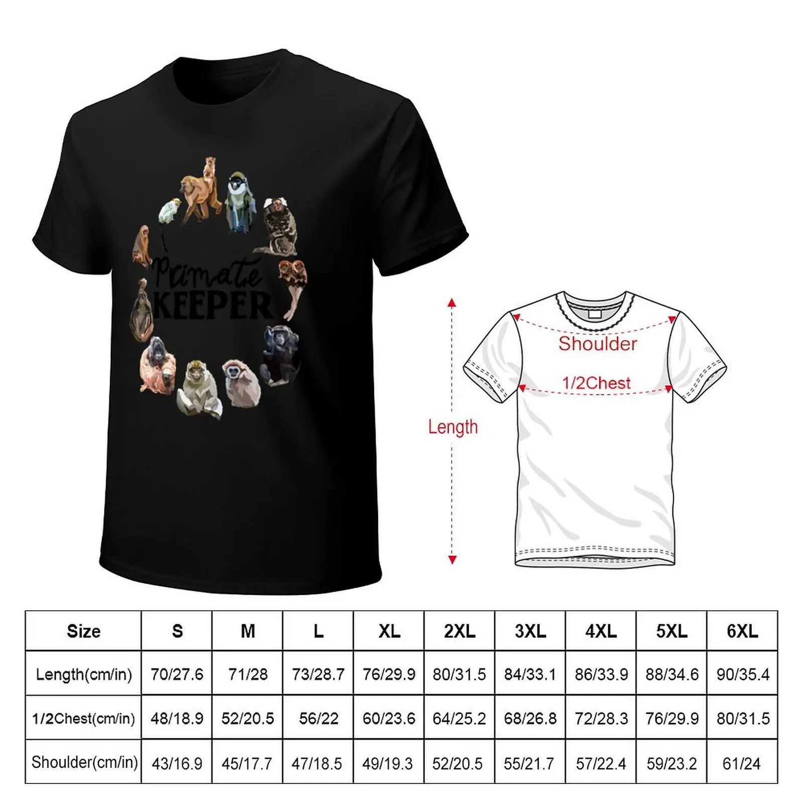 Primate Keeper T-Shirt Classic Graphic Short Sleeve Top