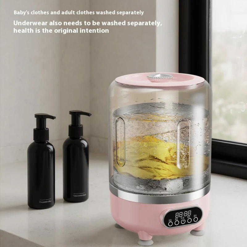Mini machine à laver turbo 3L, entièrement automatique, petite machine à laver portable avec chargement USB pour chaussettes et sous-vêtements spécifiques.