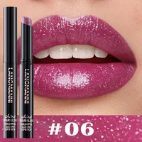 Lápiz labial nacarado de diamante, tazas antiadherentes, lápices labiales brillantes de terciopelo mate, labios rojos sexis, cosméticos de maquillaje resistentes al agua de larga duración