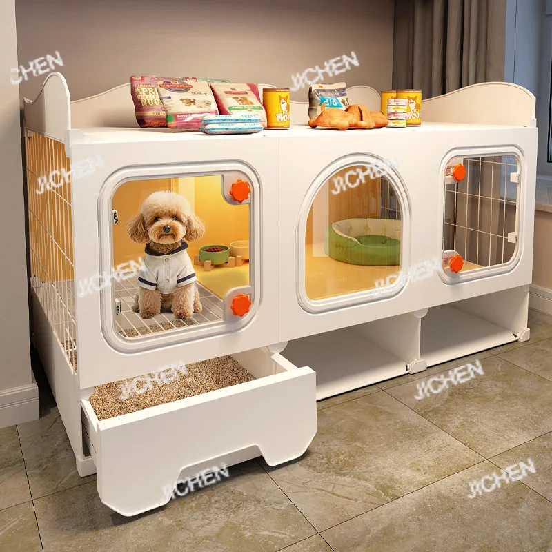 

Dog cage Small dog kennel One bedroom One living room One bathroom Luxury villa with toilet Separation pet fence Pet cage house