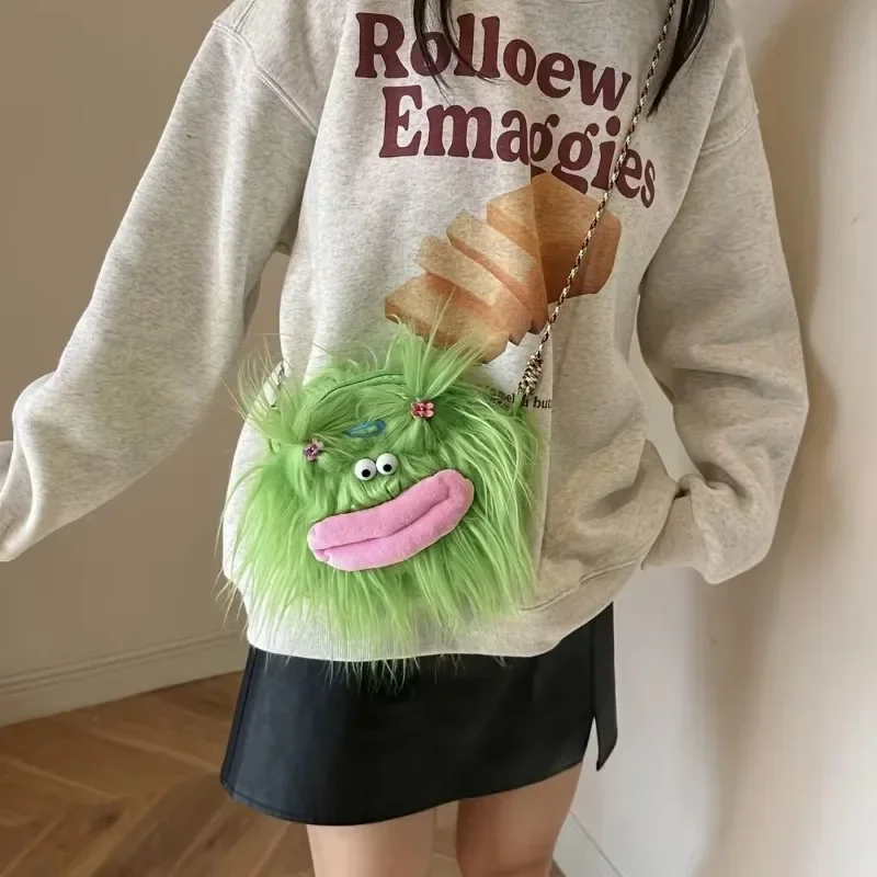 

Забавная сумка через плечо с длинными волосами Кукла Уродливая и милая кукла Индивидуальная плюшевая игрушка Забавная плюшевая плетеная мини-сумка через плечо Симпатичная сумка через плечо