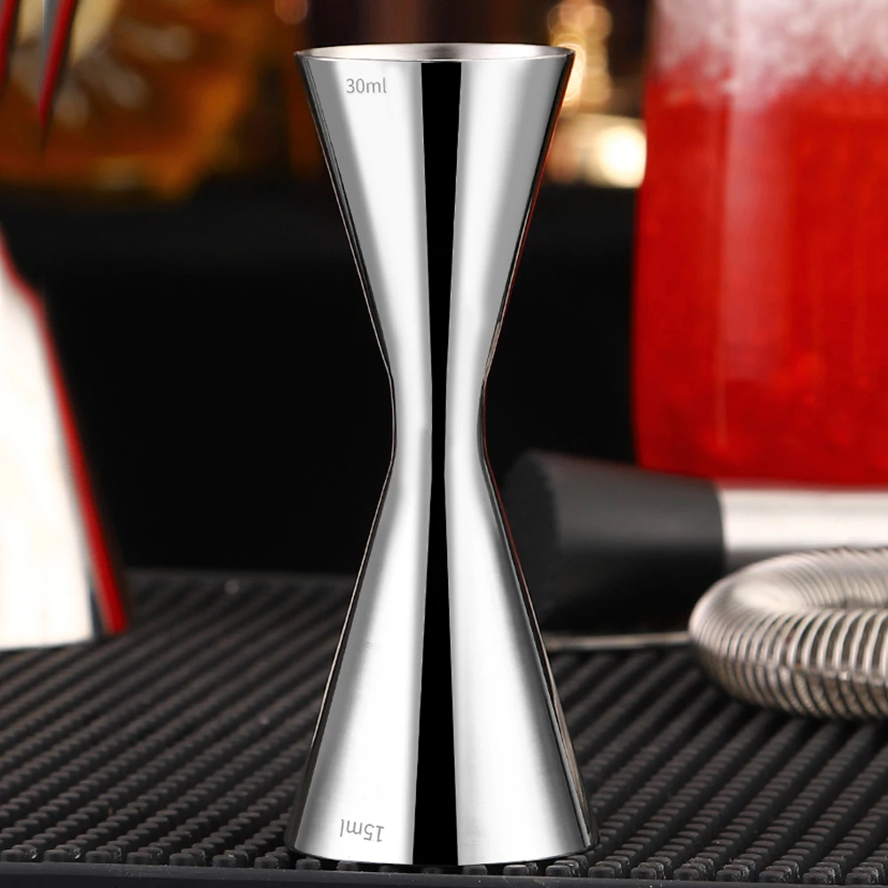Stainless Steel Cocktail Jigger, Medição dupla cabeça, ferramenta Home Bar Party Club, 30 45ml, 1 2oz