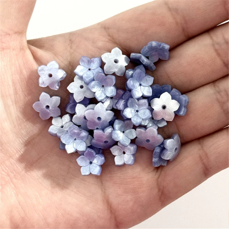 20Pcs/Lot new 11MM Acetic Acid Flower Beads Torus Spacer Beads Charm Connectors Diy Hair Jewelry Making Resin Accessories