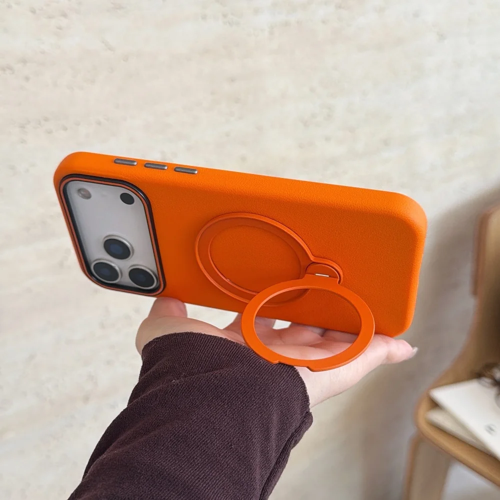 Luxury 3IN1 360Rotating Bracket Stand Phone Case For iPhone 17 Air 11 12 13 14 15 16 Pro Max Plus Texture Shockproof Phone Cover - náhled 4