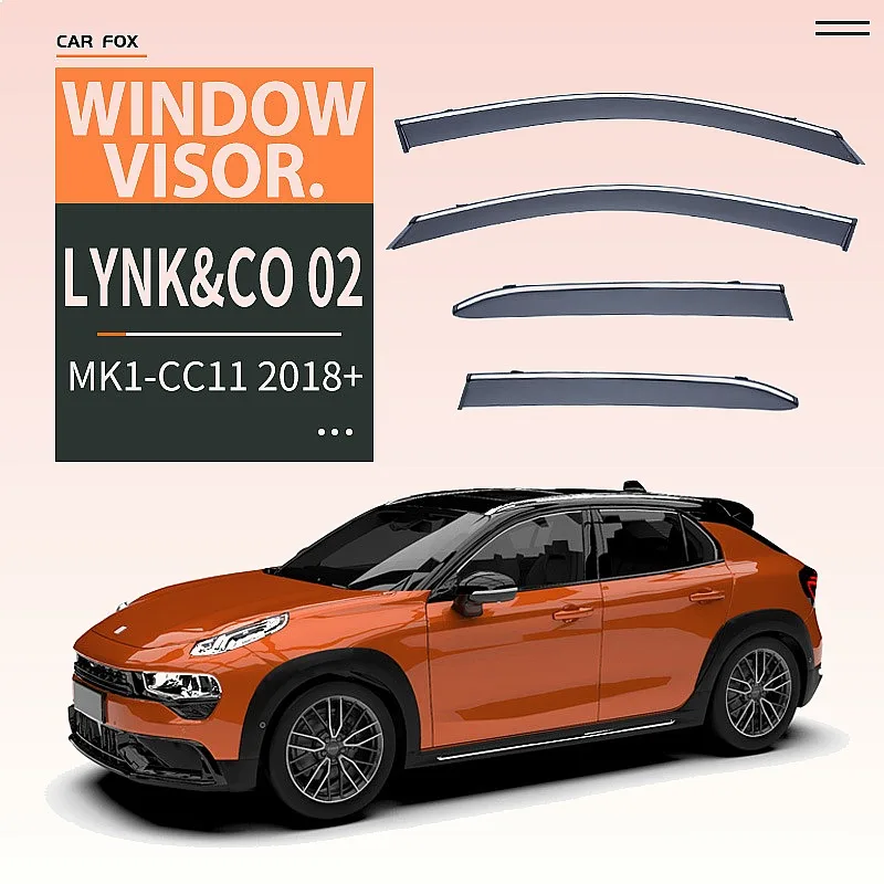 

For LYNK&CO 02 2018+ Car Window Visor Rain Sun Shade Side Window Awning Auto Accessories