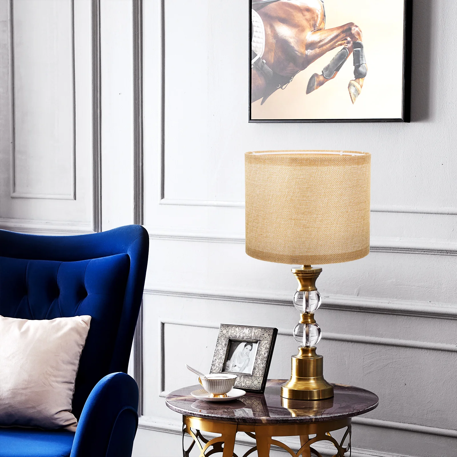 

Linen Lamp Shade Drum Replacement Lightweight Easy Install for Wall Table Floor Lamps Decorative Desk Lamp Cover