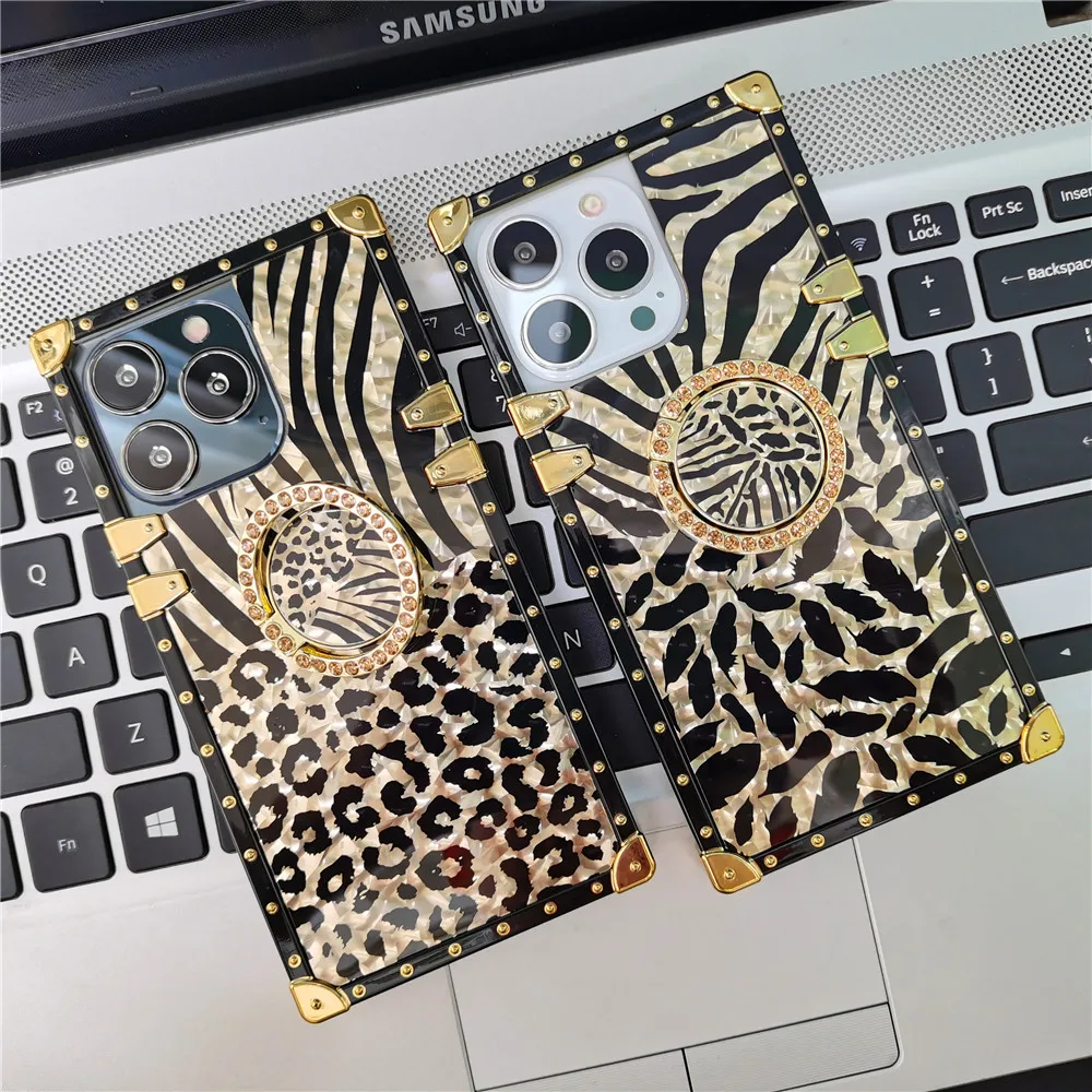 Luxury Glitter Sexy Leopard Case For iPhone 16 PRO MAX 16 Plus 11 12 13 14 PRO MAX Phone Cover Retro Case for iphone 15 PRO MAX