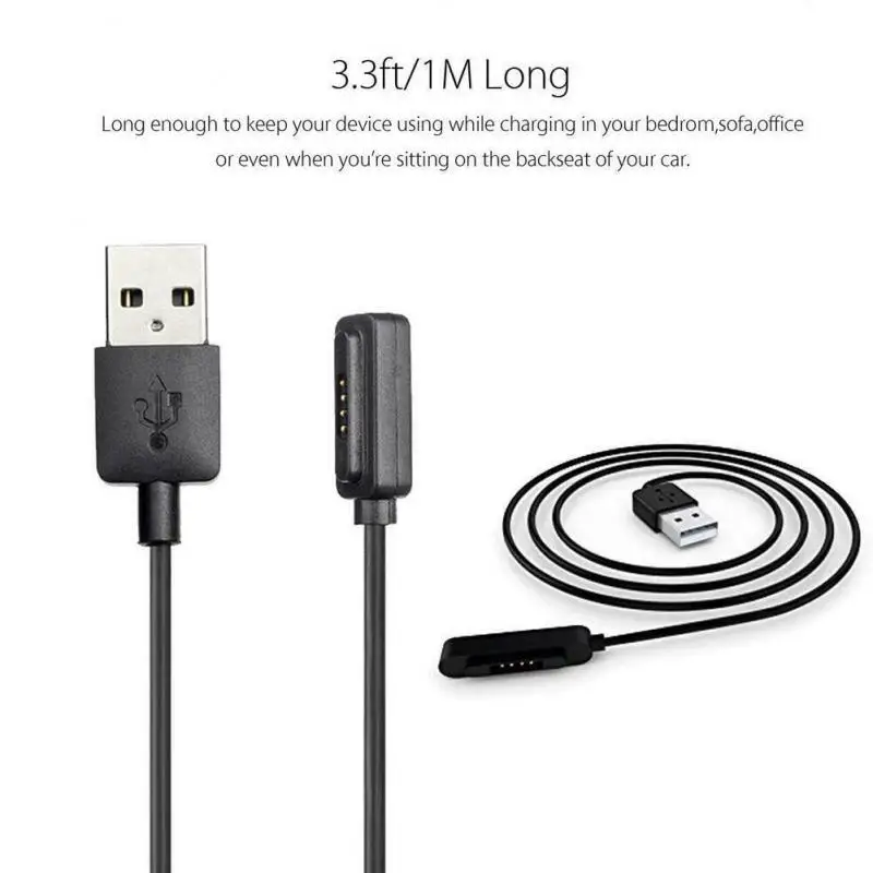 USB Magnetic Faster Charging Cable Charger for ASUS ZenWatch 2 Smart Watch Smartwatch Sport Watch Accessories1M 3Ft