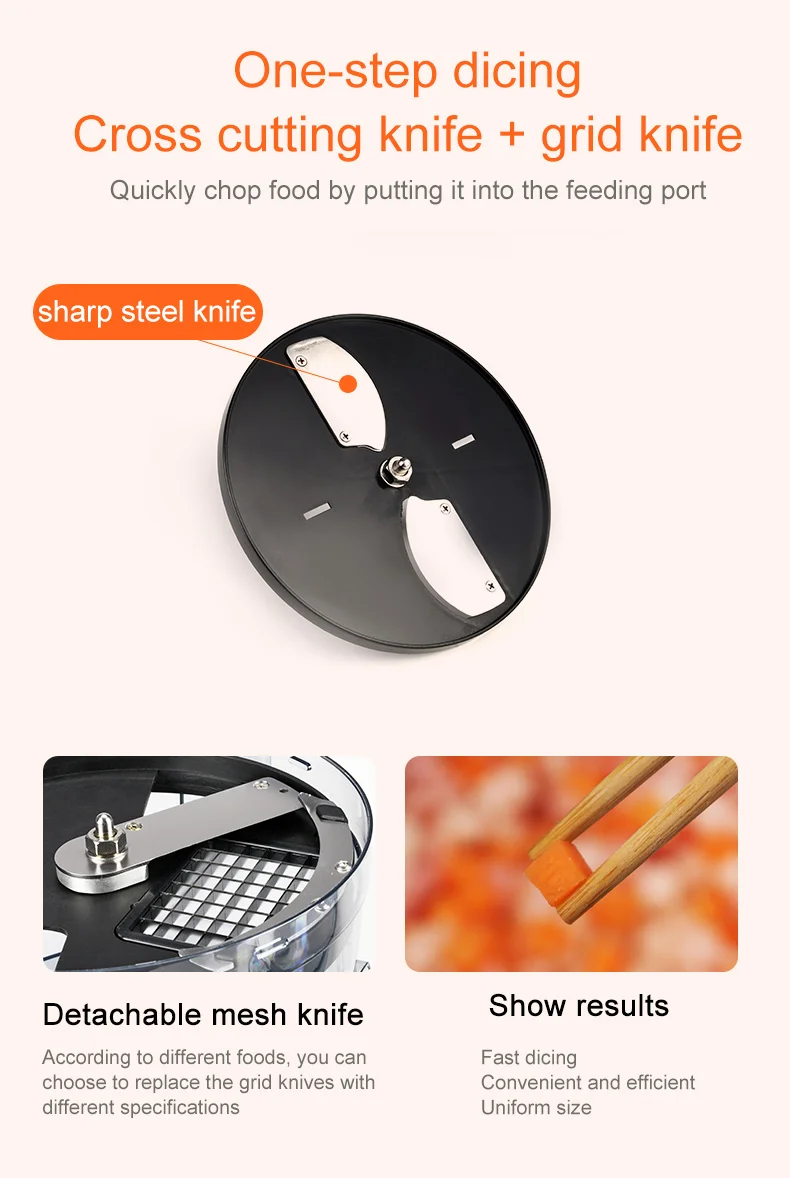

TULX Small Household Carrot Cube Cutting Dicing Machine Kitchen Dicer Radish Cucumber Yam Dicing Machine