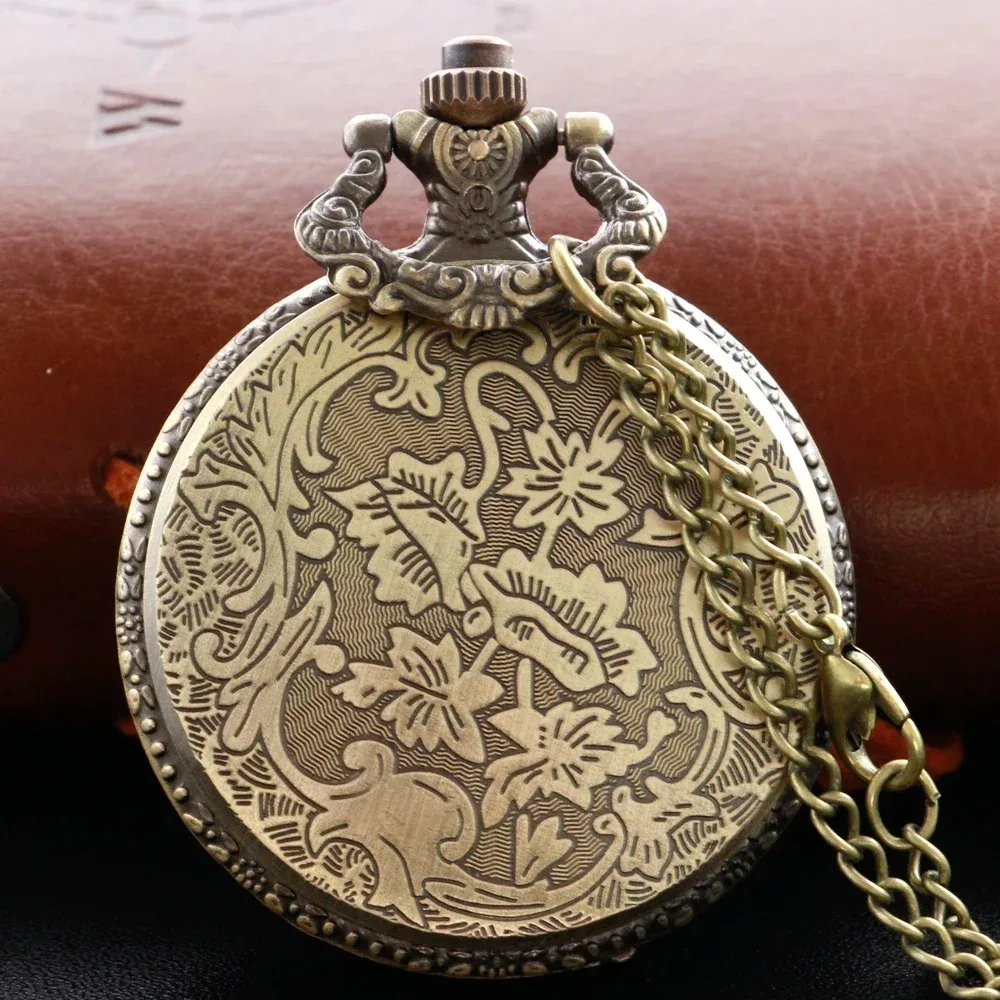 خمر العنصر الصيني التنين كوارتز ساعة الجيب البرونزية قلادة قلادة مع سلسلة Steampunk قلادة رجل امرأة تذكارية