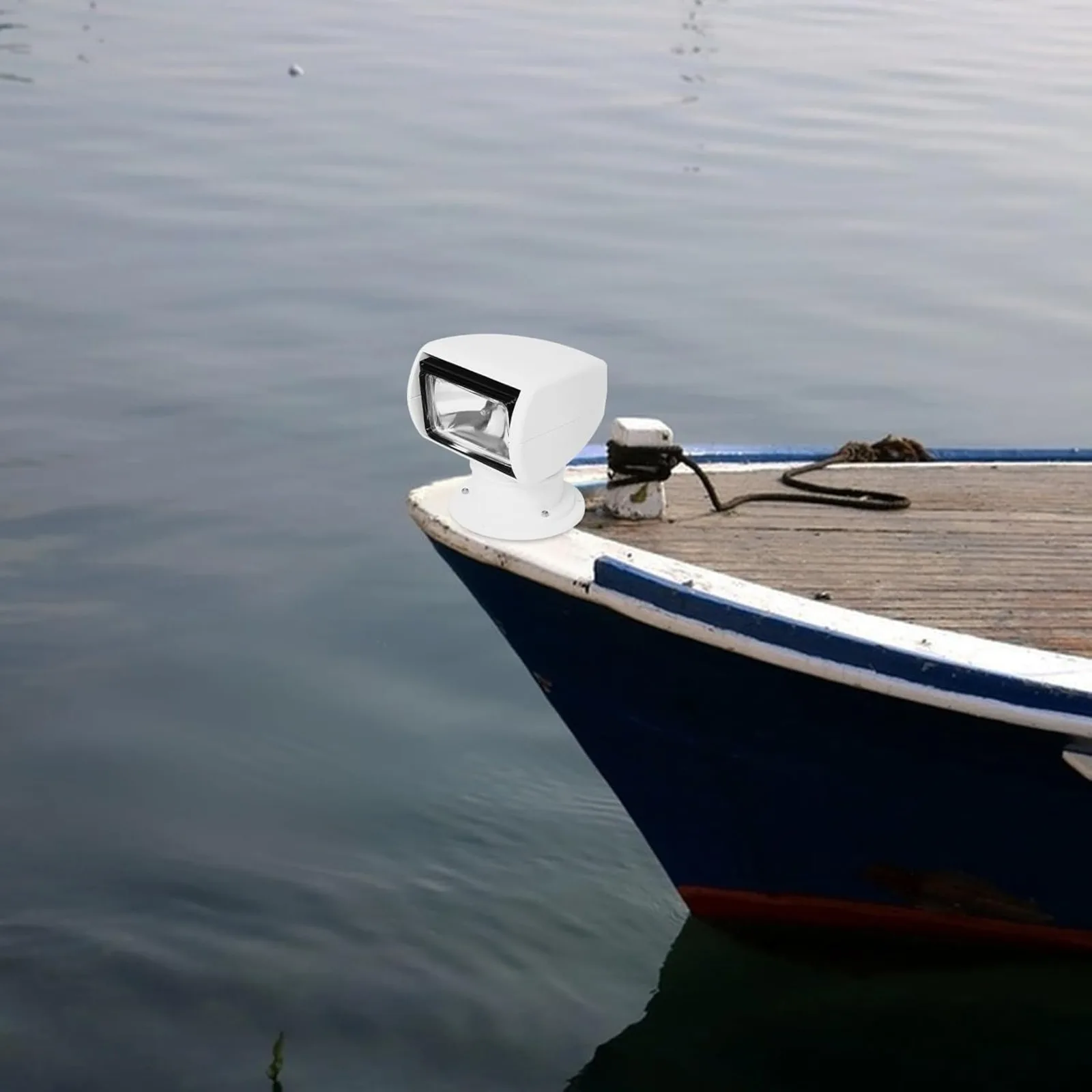 Lampu Sorot Kapal Lampu Sorot Perahu Remote Control 12V 100W Tahan Air 360 °   Lampu Putar untuk Kapal Truk Mobil Putih