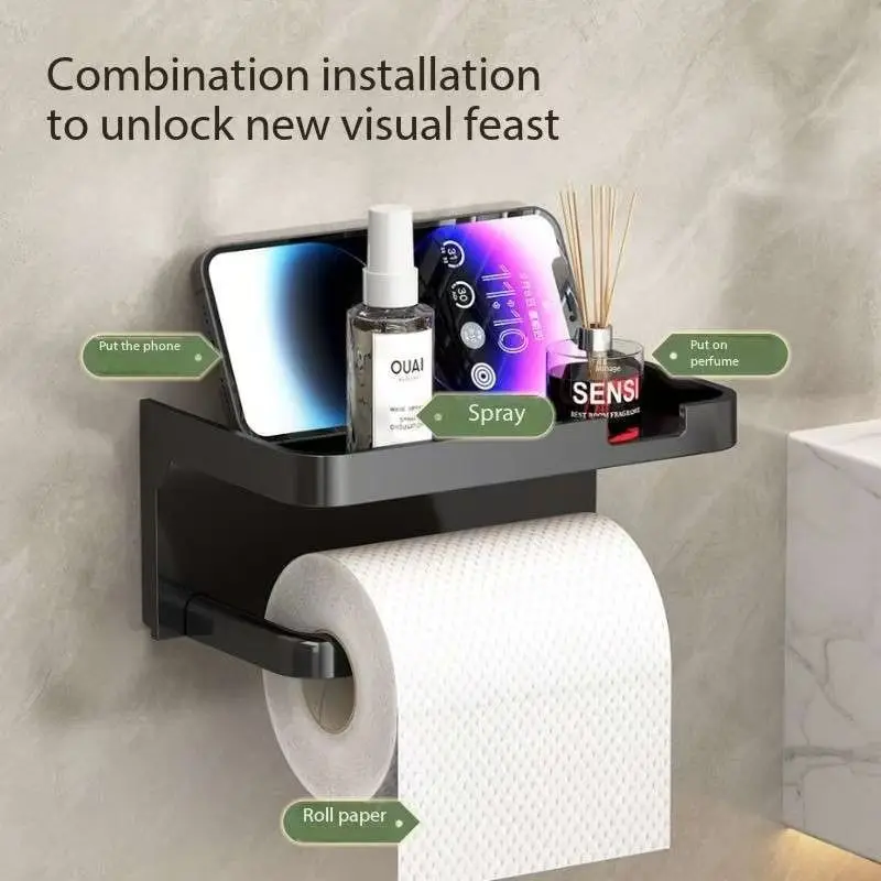 Toilet Paper Holder Plastic Storage Rack Kitchen Towel Placement Of Seasoning Bottles Bathroom Wall Roll Of P