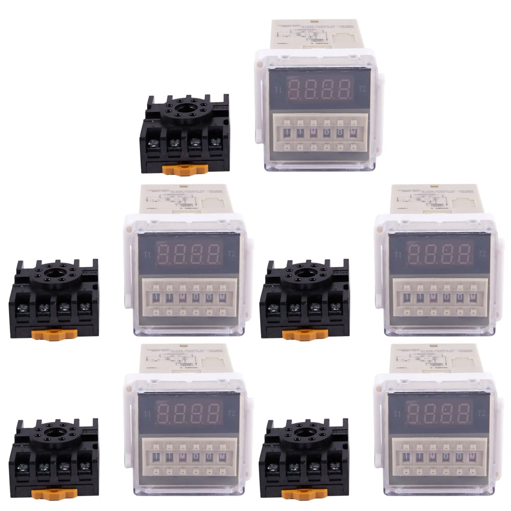 5X AC 220V 5A Programmable Double Delay Relay Device Tool DH48S-S