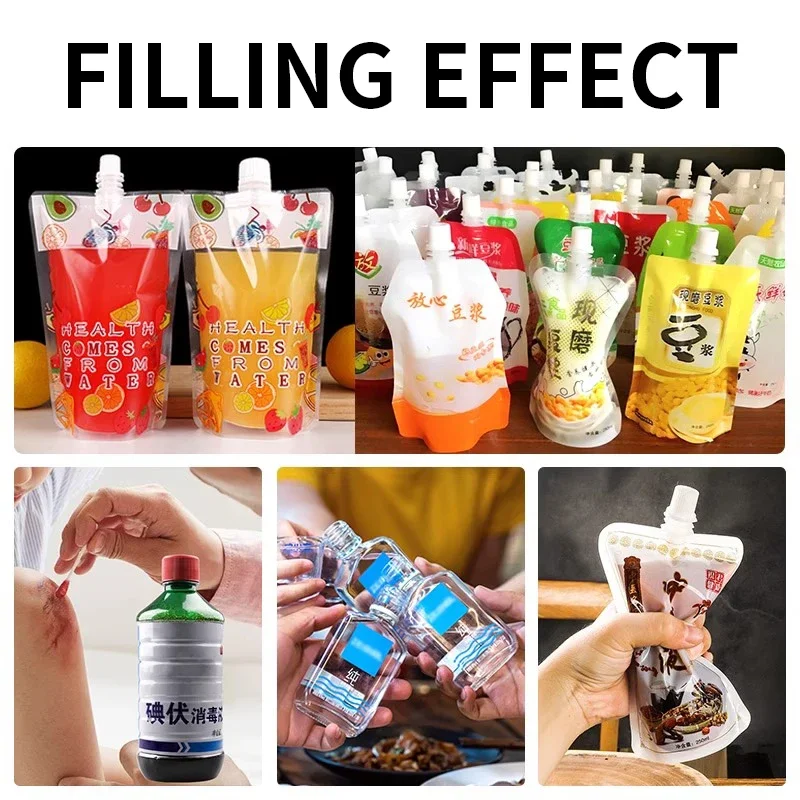 Máquina De Enchimento De Saco De Bico Pequena Máquina Dispensadora De Líquidos Quantitativa Totalmente Automática, para Licor