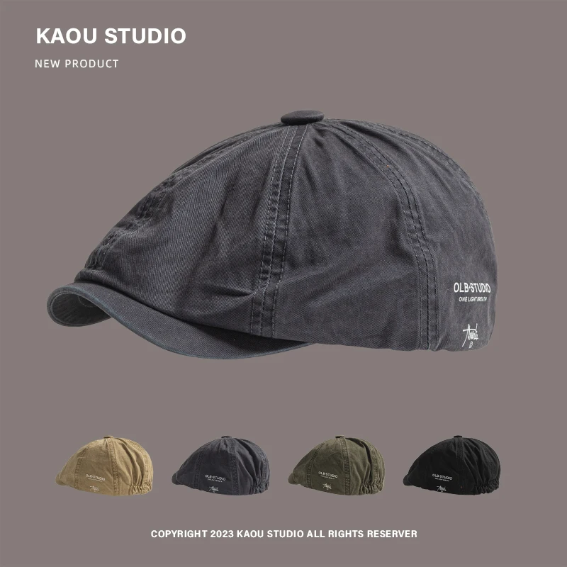 

Retro forward hat casual thin beret male and female versatile painter hat tide