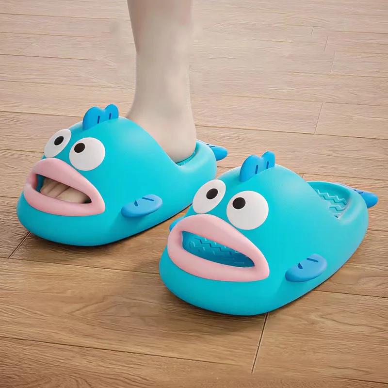 

Kawaii Sanrio Animes Slippers Cute Hangyodon Cartoon Indoor Home Anti-Skid Portable Lightweight and Comfortable Gift for Girl