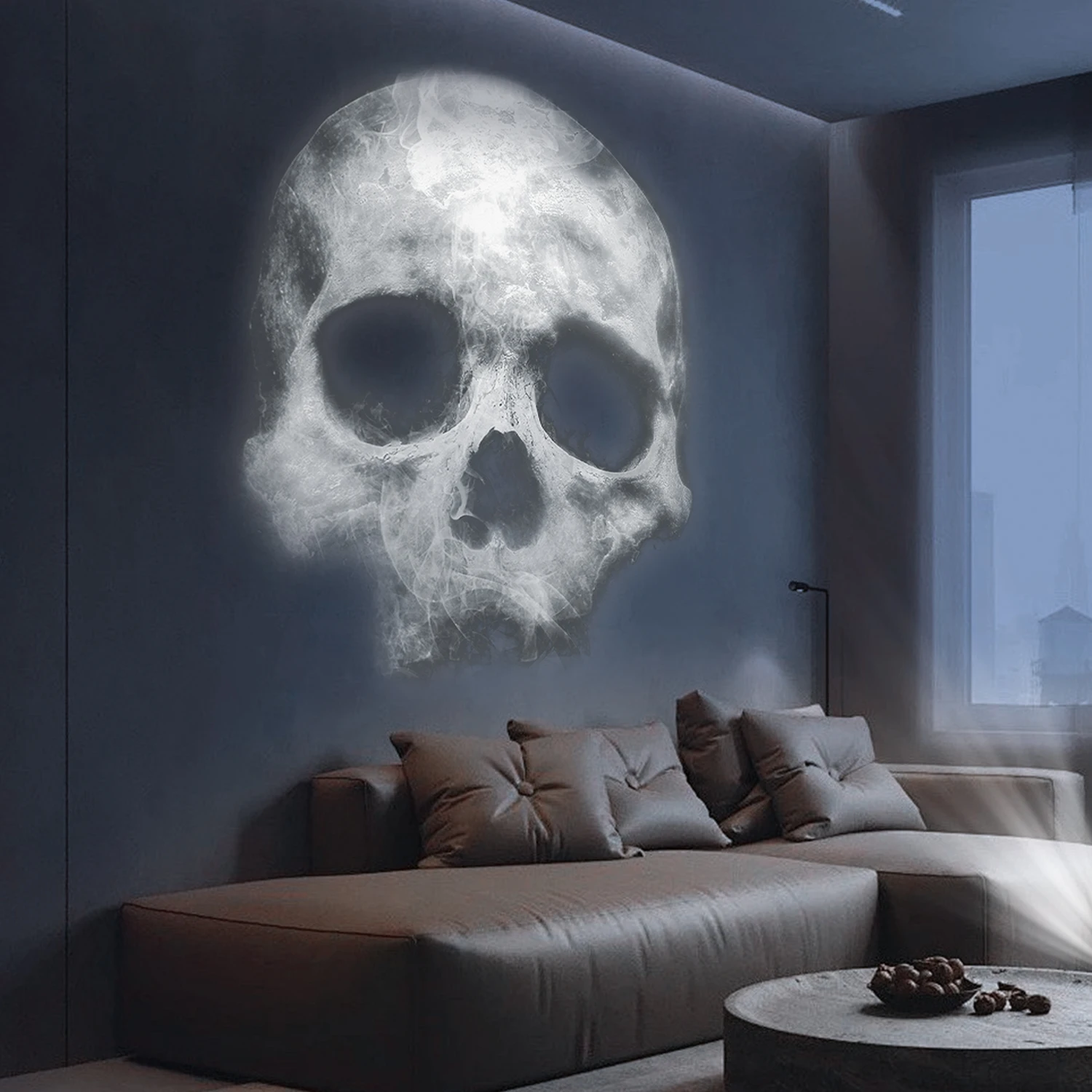 Lámpara de proyección de lámpara de cabeza de calavera, 360 °   Luz nocturna ajustable giratoria, decoración de elementos populares, lámpara de atmósfera de Halloween