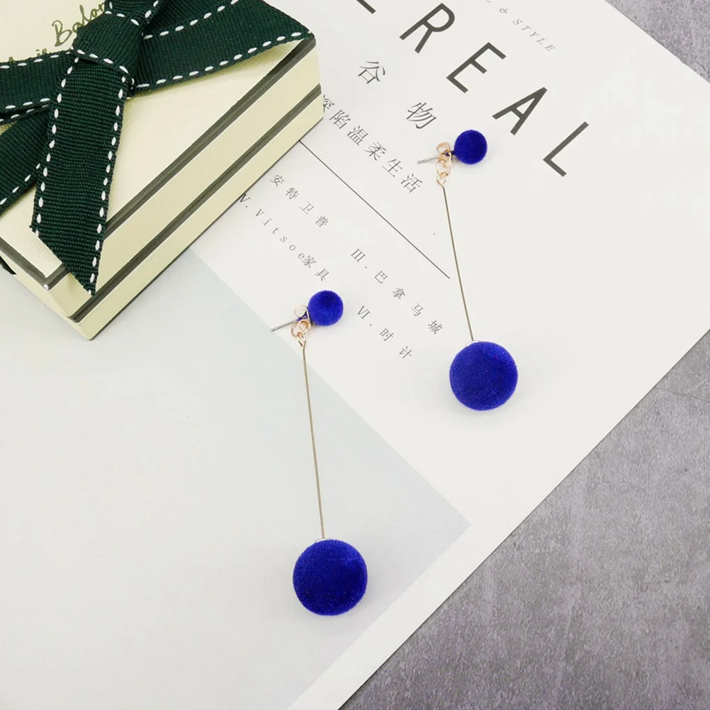 

Pom-Pom Earrings Blue Dangle Earrings For Women Elegant Jewelry Charmer Attractive Design Gift