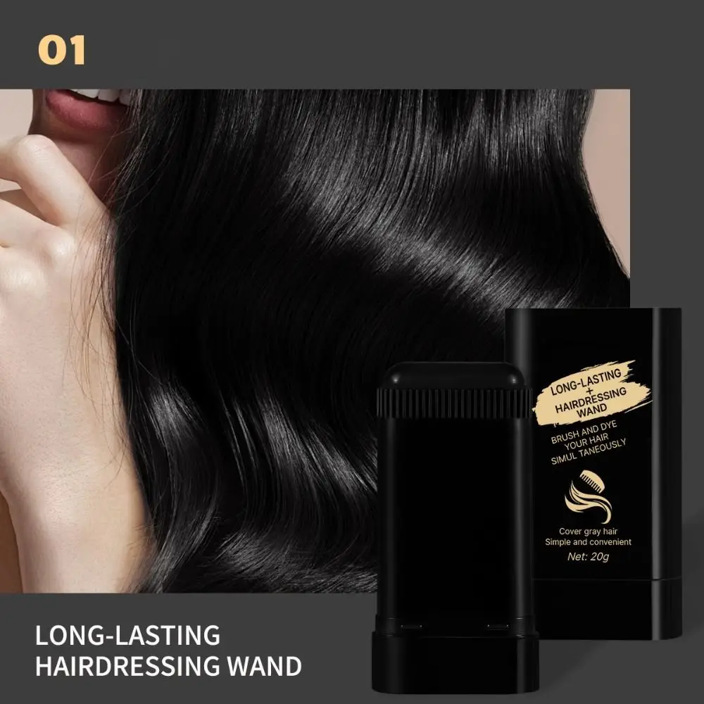 New Waterproof Comb Hair Dye Sweat-proof Easy to Use 2 in 1 Instant Dye Black Color Hair Dye Comb Stick for Gray Hair Coverage