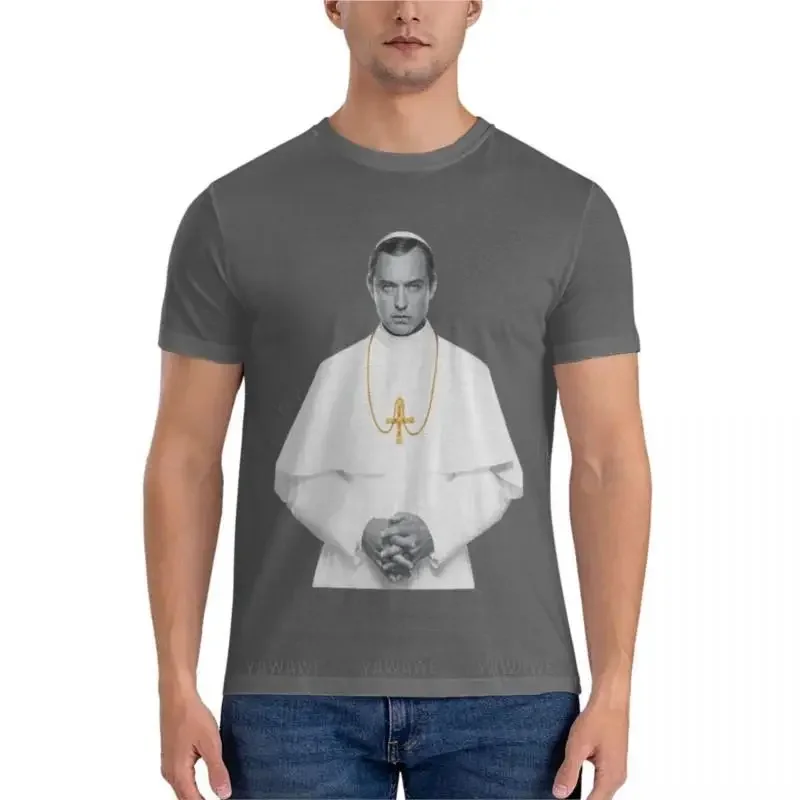 

2025 новая модель Lenny Belar - Young Pope Pius XIII - Jude Law Fitted корейские модные футболки для мужчин мужские с коротким рукавом