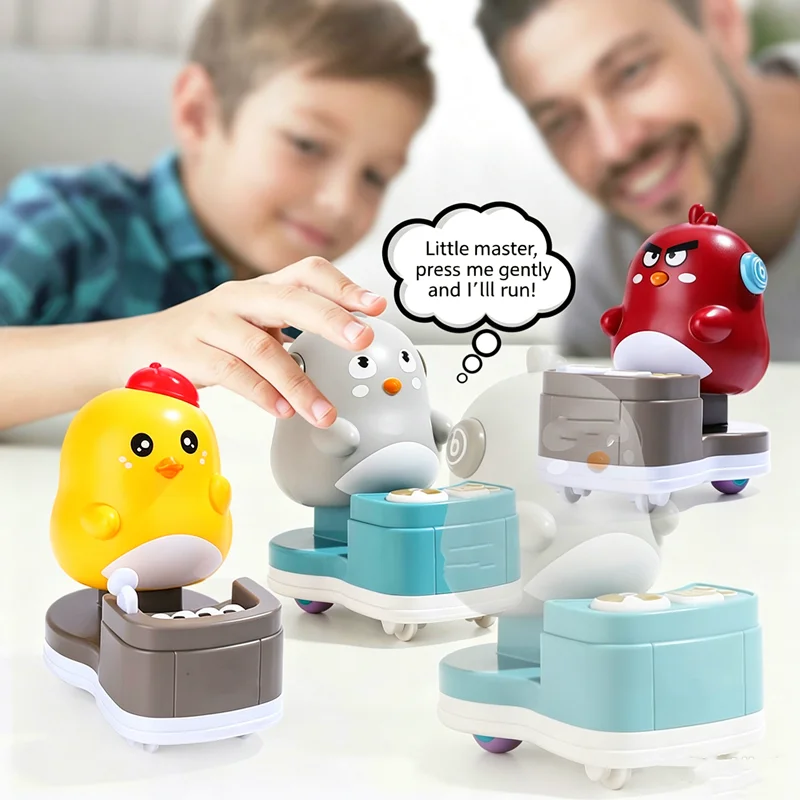 Children's decompression toys, multiple color options, press to start cartoon toys, children's decompression, duck, bird, chick