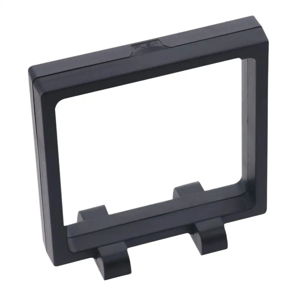 Lot de 6 coques carrées 4.3x4.3 pouces, présentoir transparent avec socle PE 3D, boîte de présentation flottante