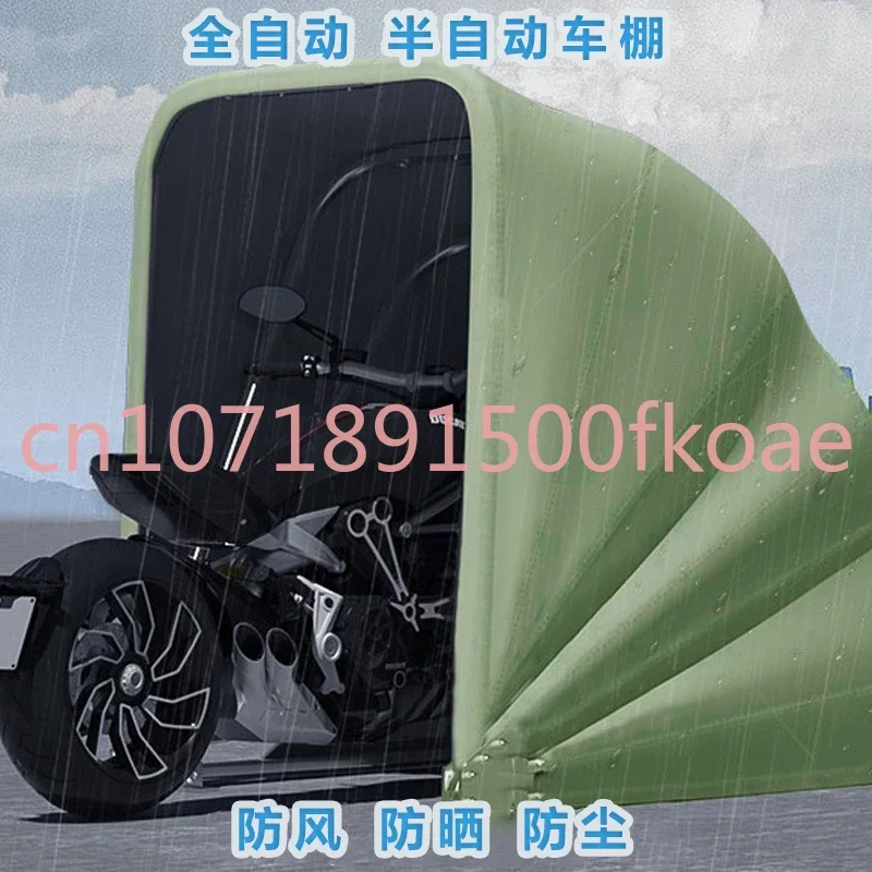 Remote Control Full-Automatic Folding Motorcycle Hood Telescopic Car Shed Sunshade Anti-Exposure Dust-Proof Sunshade