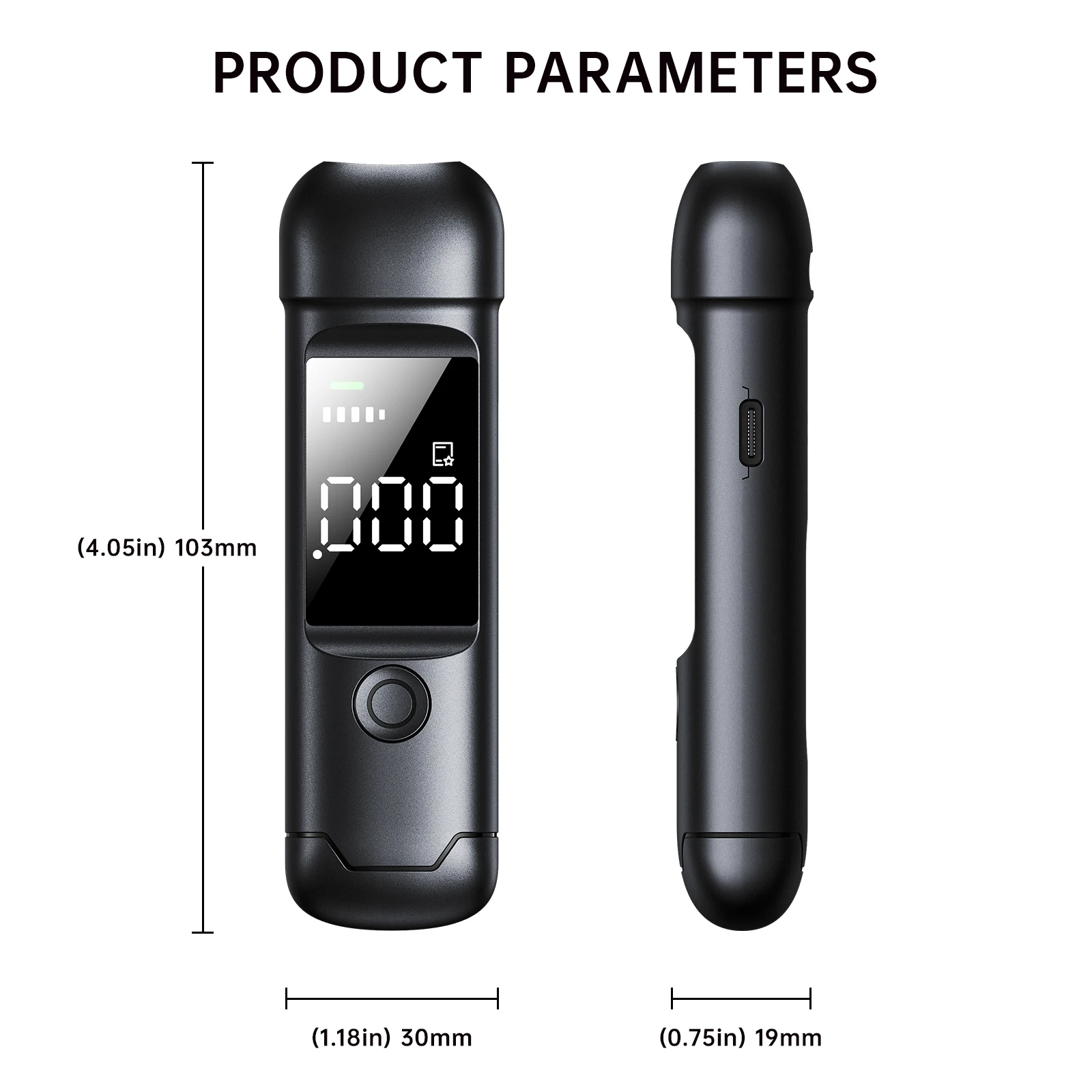 Portable High-Precision Digital Breathalyzer Compact Alcohol Analyzer with Mouthpiece Alcoholic Detector for Breath Tests