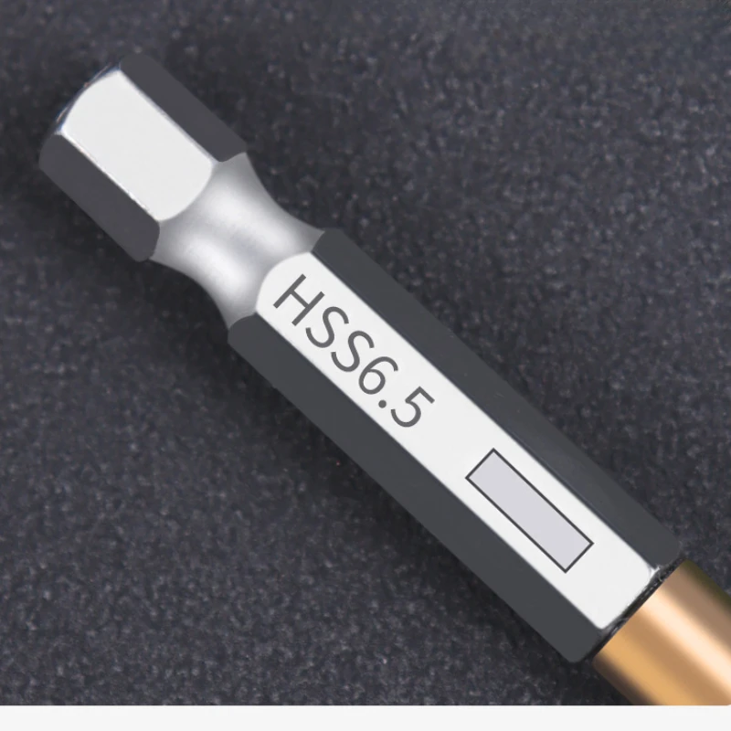 Hss Hochgeschwindigkeitsstahl-Spiralbohrer 1/4 Sechs kant schaft Ersatz Sechs kant griff Stahl Titan beschichtetes Elektro werkzeug 1,5mm-6,5mm