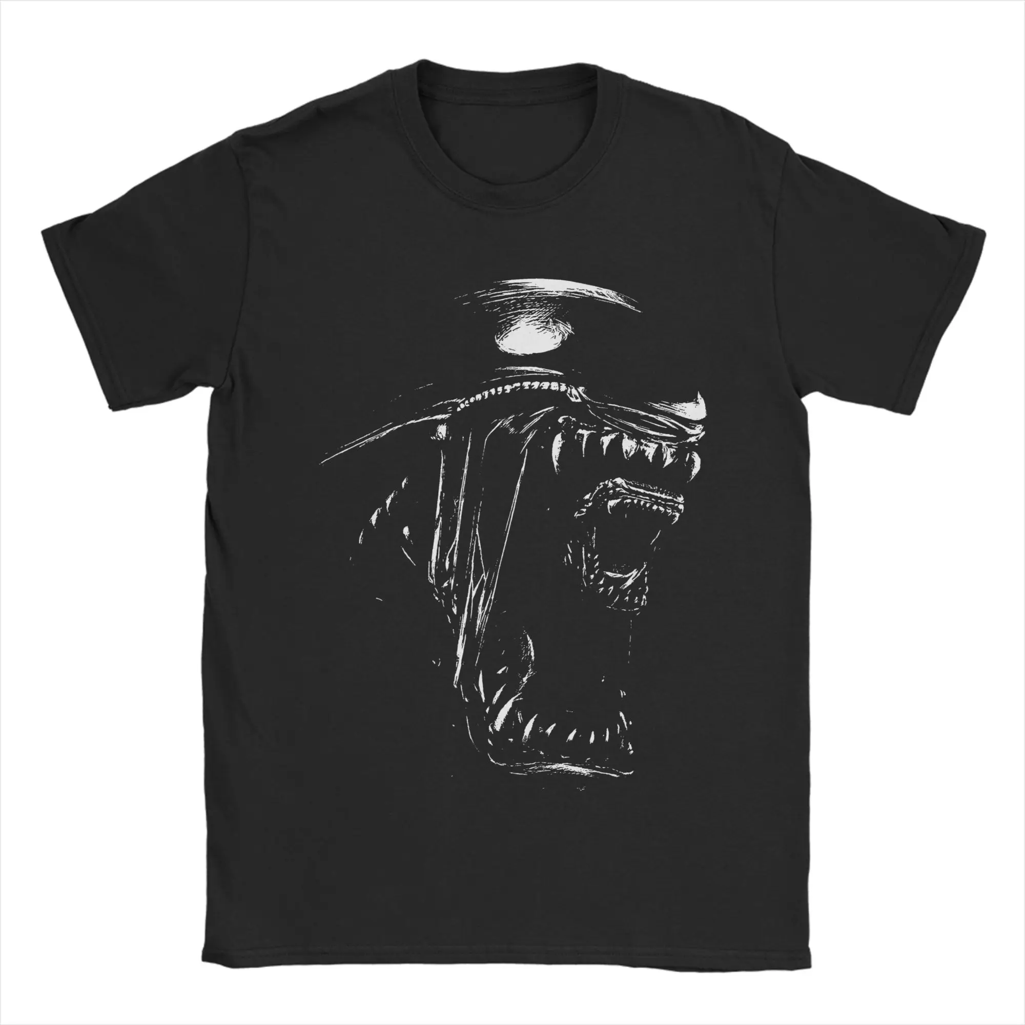 Men's Alien Movie Xenomorph T Shirts  100% Cotton Tops Unique Short Sleeve Crew Neck Tee Shirt 4XL 5XL 6XL T-Shirts