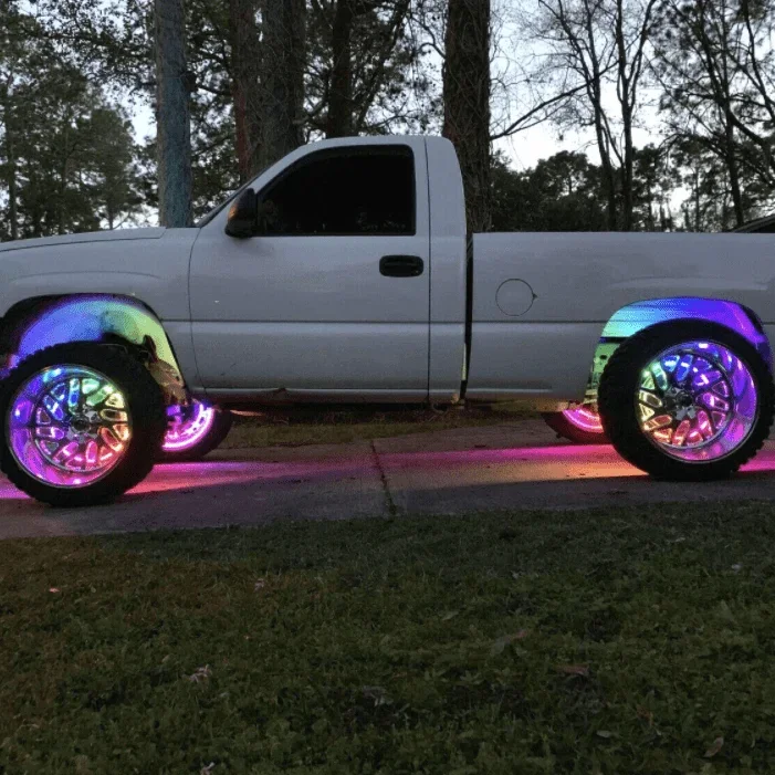 

Vehicle 14inch 15.5inch 17inch IP 67 Waterproof Car Led Wheel Light Color Changing Rgb Ring Lights For