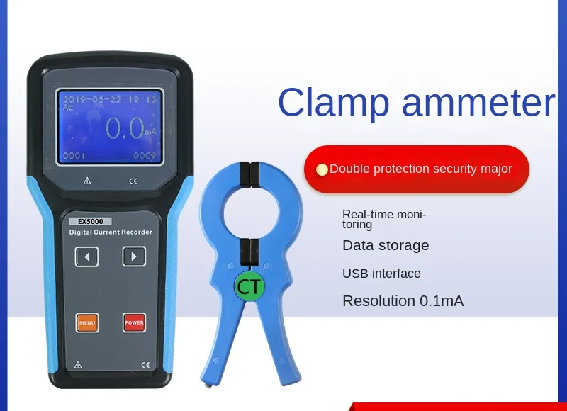 

Digital current recorder EX5000/5001 AC current leakage current measurement 0.0 ma ~ 200 a