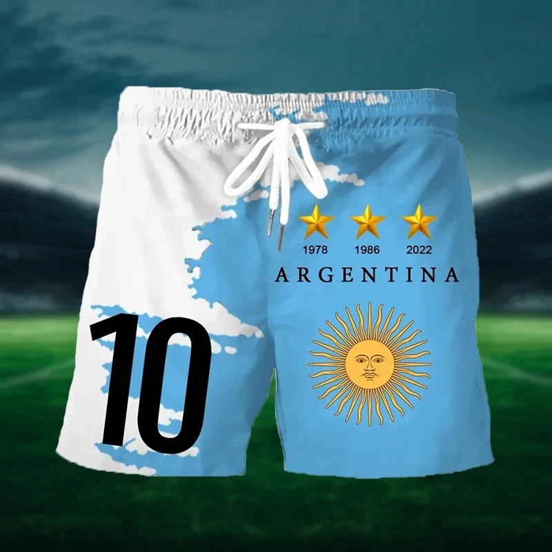 2024 Summer New Messi 3d Printed Shorts Men\'s High Quality Loose Five-Quarter Pants Children\'s Unisex Size European Cup Clothing