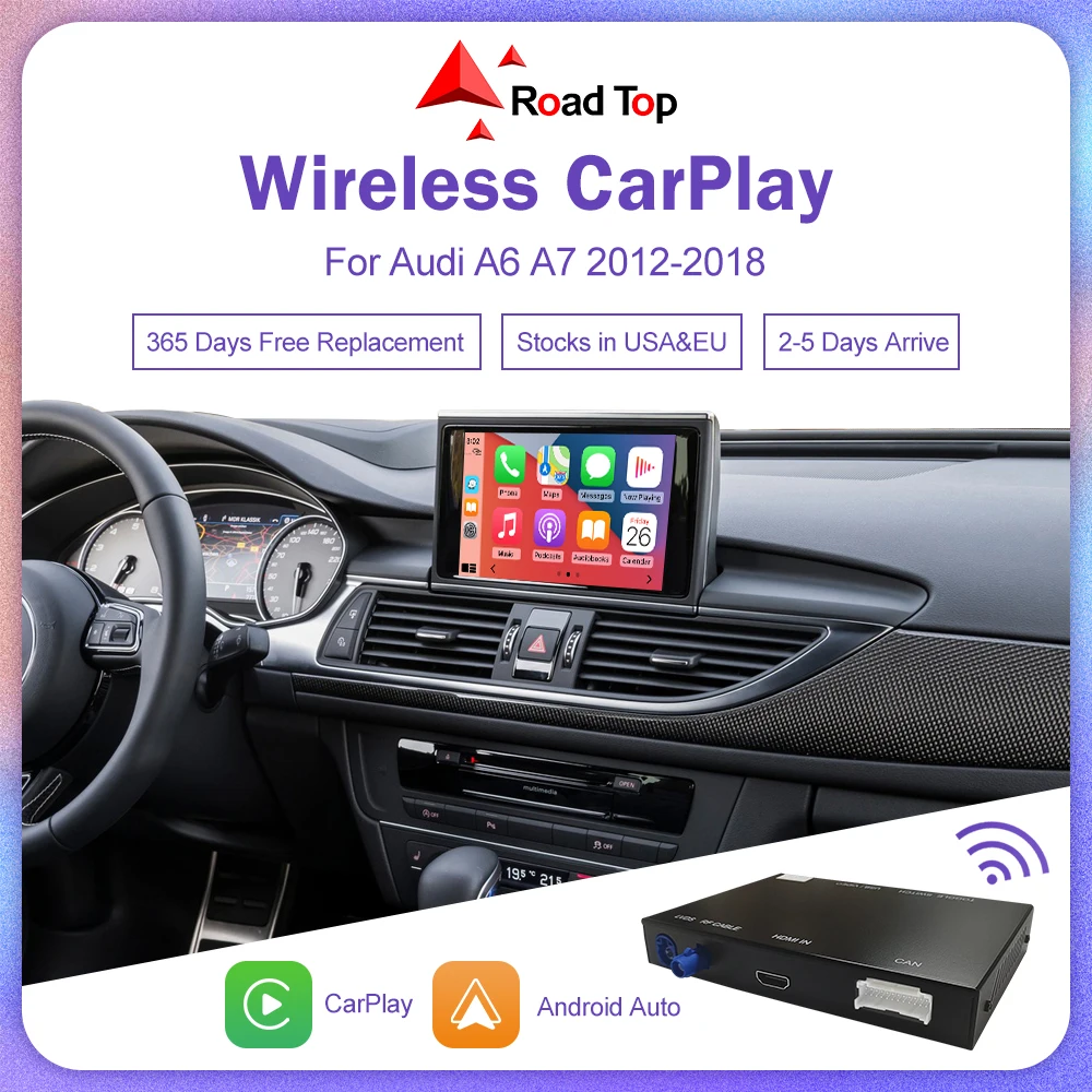 Wireless CarPlay for Audi A6 A7 2012-2018, with Android Auto Interface Mirror Link AirPlay Bluetooth Rear Camera carplay