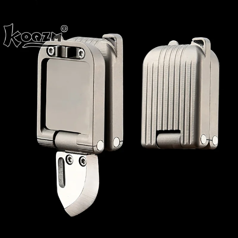 Titanium Alloy Suitcase Mini Knife Portable Pocket Knife Keychain Unboxing Knife Multi-Purpose Defense Tactical Knives