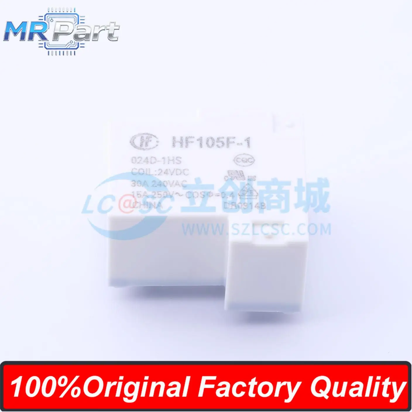 5 Pieces HF105F-1/024D-1HS High Power Relay 24VDC 30A 240VAC Set Normally Open Single Knife Single Throw 4 Feet