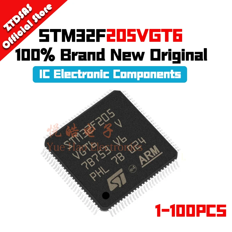 

1-100Pcs STM32F205VGT6 STM STM32 STM32F STM32F205 STM32F205VG New Original IC MCU FLASH LQFP-100