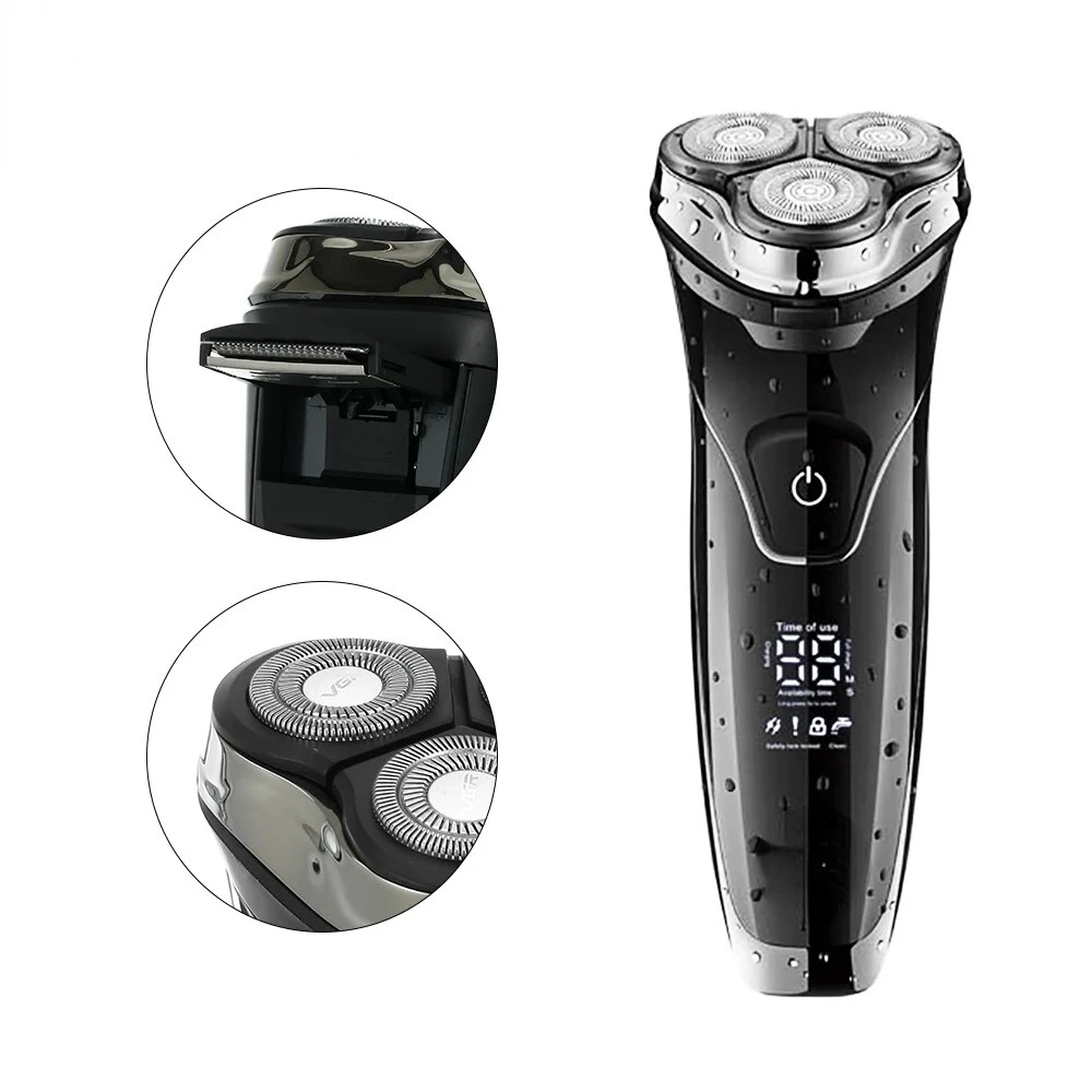 Three  Floating Shaver Full Body Waterproof Digital Display  Rechargeable V-318