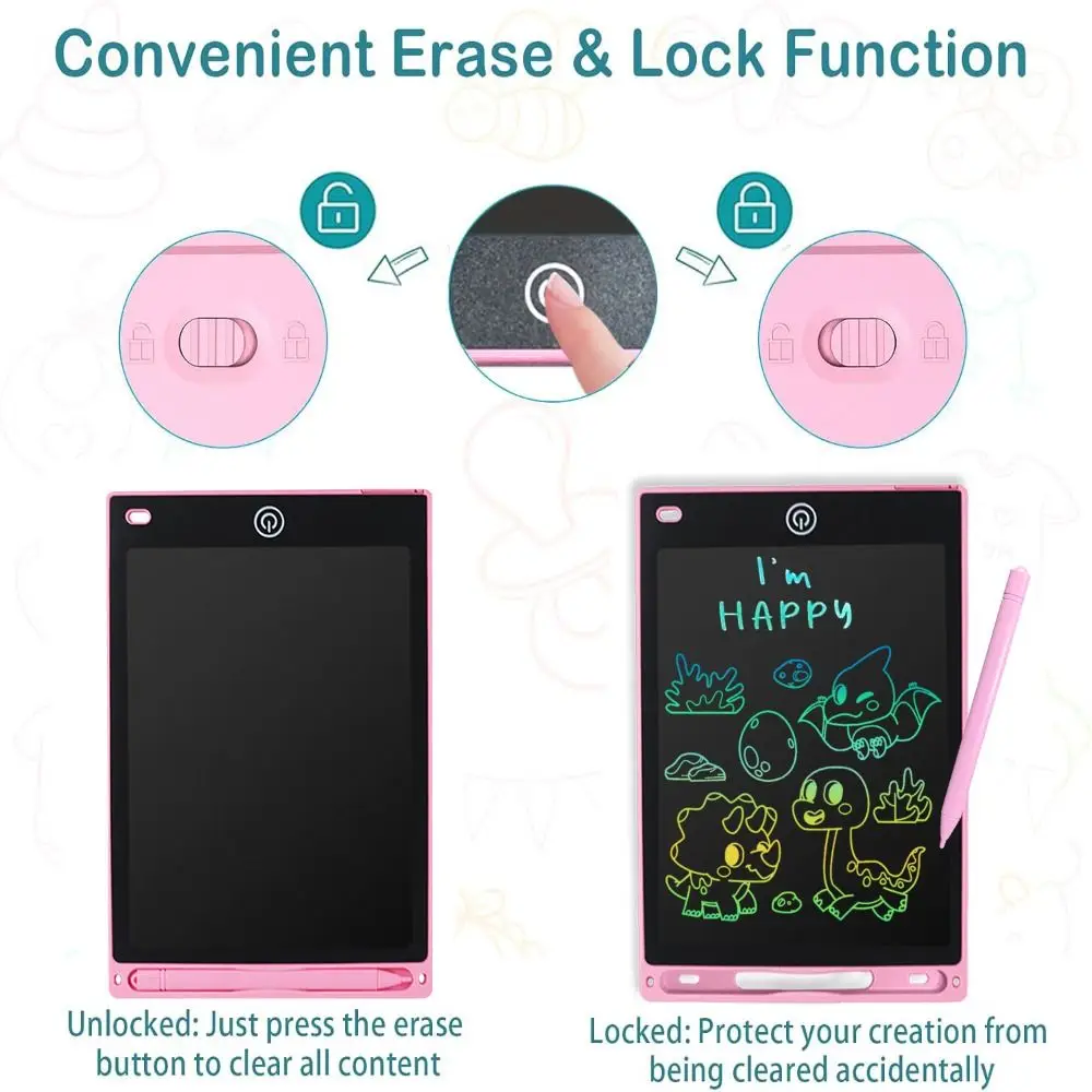 8.5 Inch LCD Drawing Tablet Erasable Portable Doodle Board Reusable Colorful Screen Electronic Tablet Board Christmas Gift