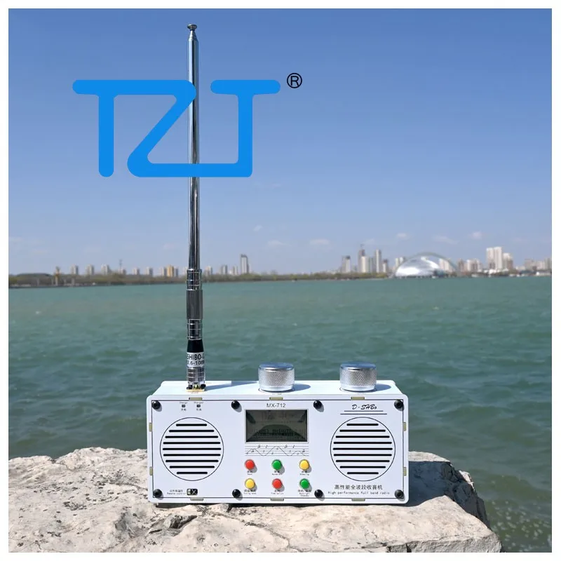 TZT MX712 Dual Speaker High Performance Full Band Stereo Radio TEF6686 Chip Vehicle Radio Built-in 7500mAH Lithium Battery