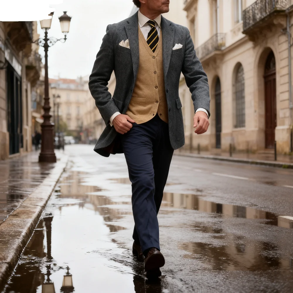 

Men's Casual Single Breasted Blazer Elegant Suit Jacket Stage Men's Clothing Casaco Roupa Masculina Roupa De Palco Masculina