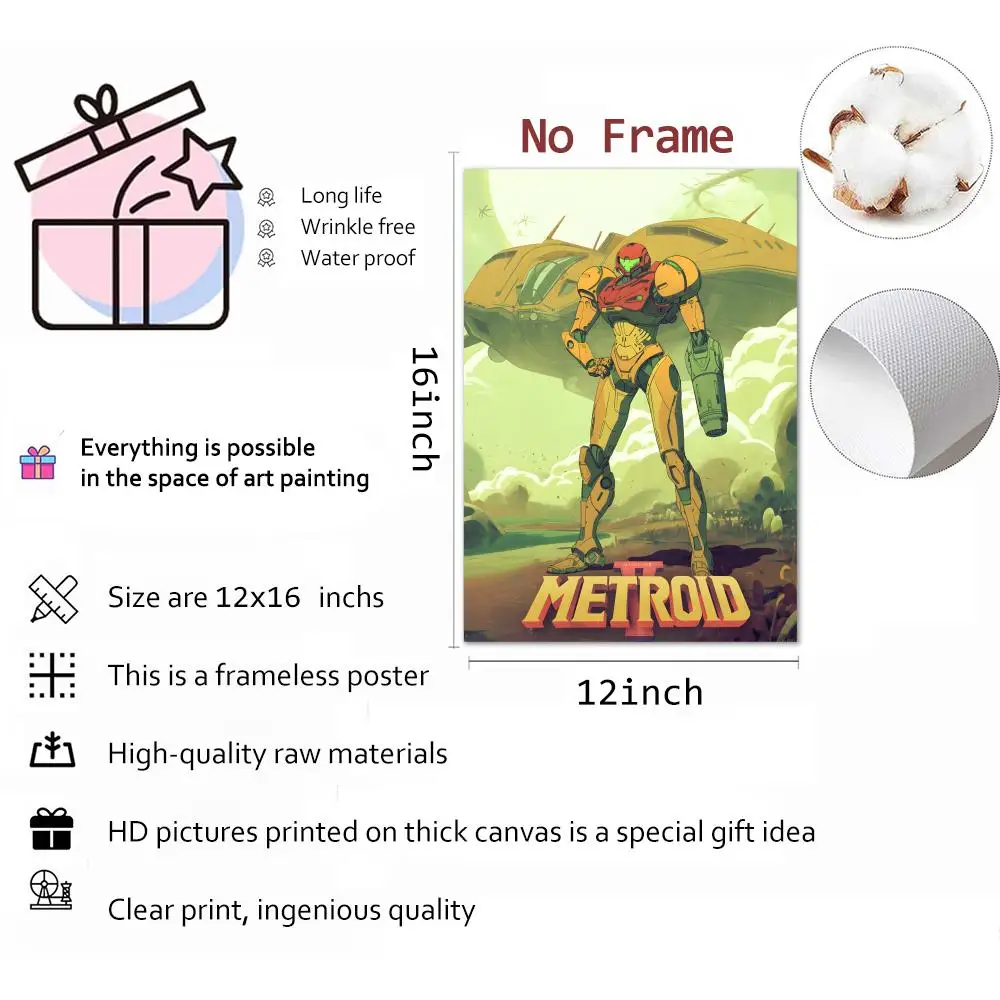 ملصق قماشي للخط من Metroid Prime: خالي من التجاعيد ومقاوم للماء ومتين لجميع الفضاء لتزيين الحائط