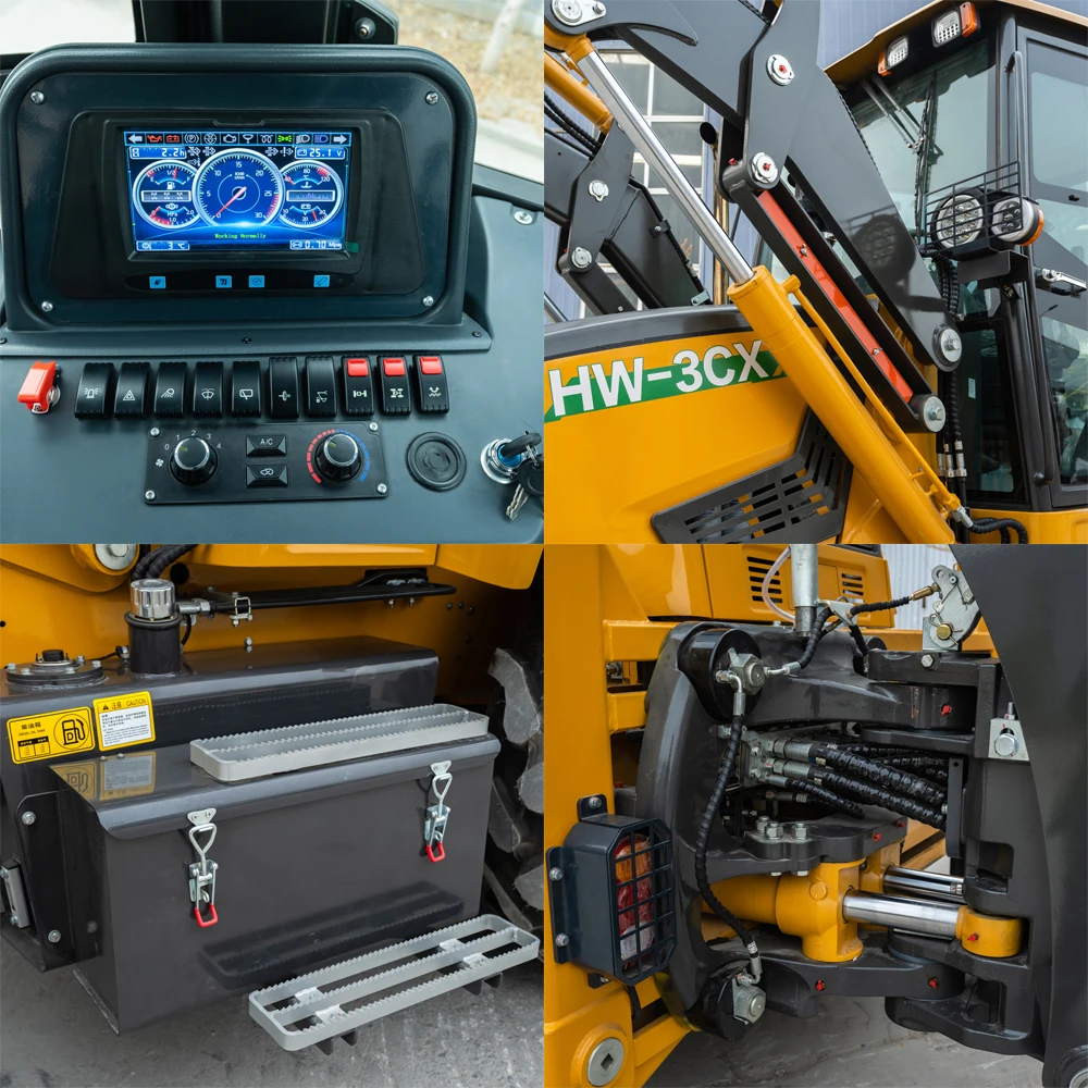 4x4 لودر حفار 7.8 طن متعدد الأغراض 114HP 4WD لجميع التضاريس على الطرق الوعرة مخصص للبيع حفارة لودر زراعي