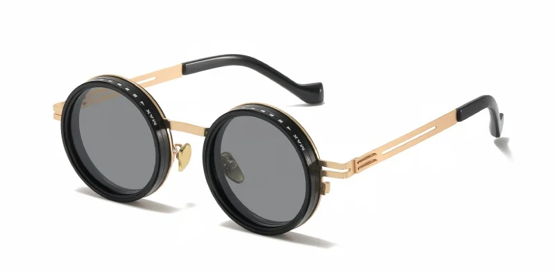 9 Levels Dimmable Shade Sunglasses, Infinite Rotating Filter Retro Steampunk Polarized Sunglasses Unisex