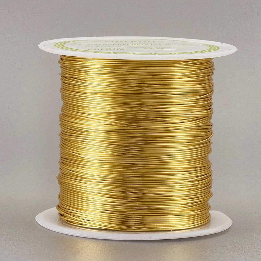 

Copper Wire Copper Beading Wire for Jewelry Making, Long-Lasting Plated, Gold, 0.3mm, about 236.22 Feet(72m)/roll